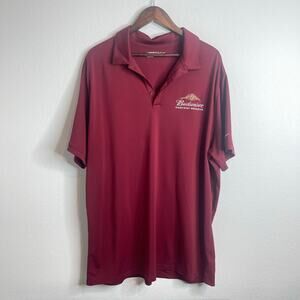 Nike Golf Dri-Fit Budweiser Harvest Reserve Polo Shirt Men’s 3XL Maroon Burgandy